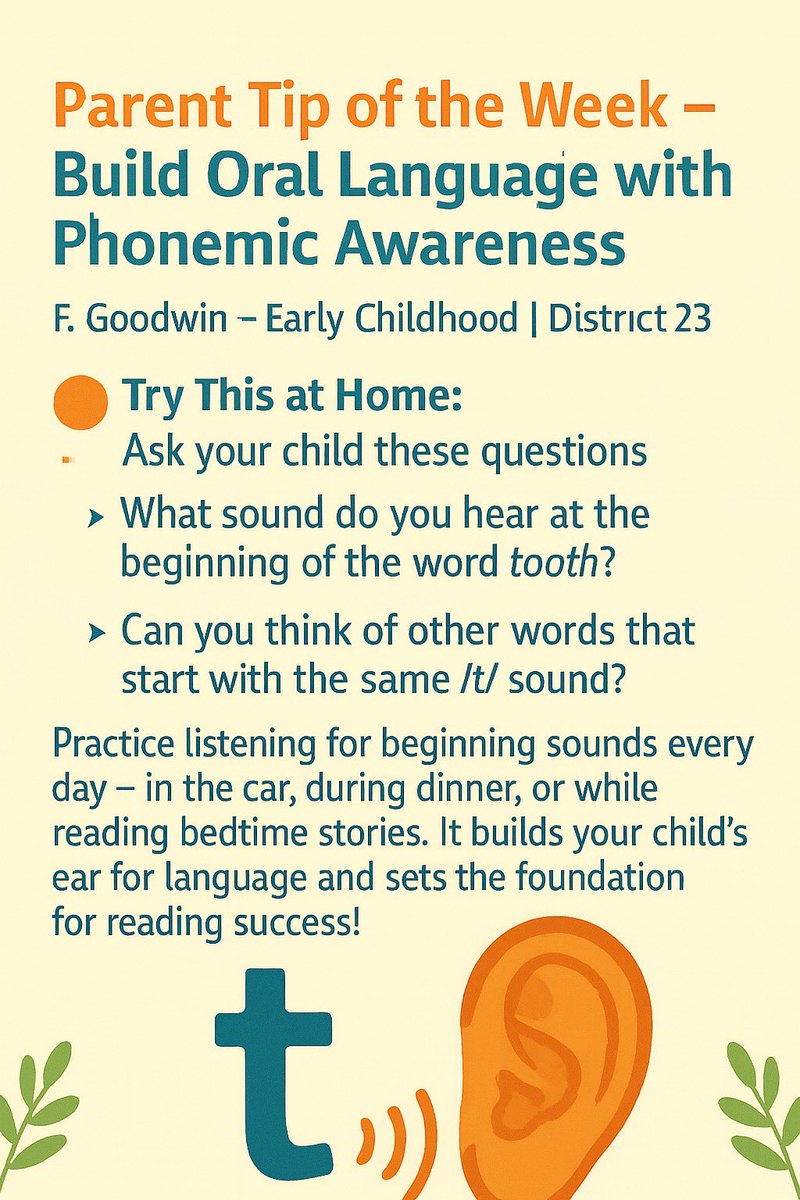 As part of our ongoing commitment to structured literacy and family partnership, we’re excited to launch this week’s Parent Tip of the Week, explicitly designed to strengthen oral language and phonemic awareness at home for our early childhood and elementary scholars.
