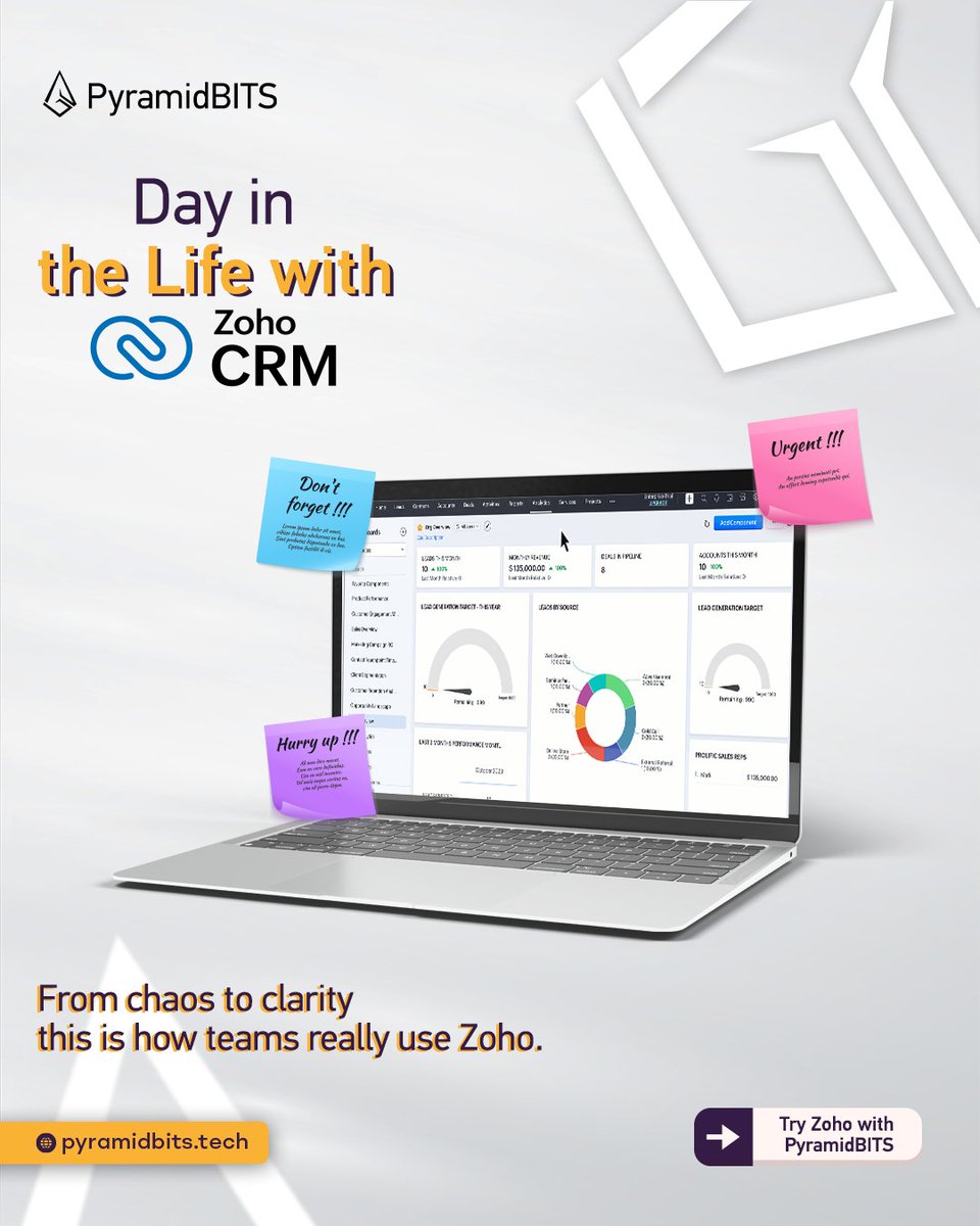 From chaos to clarity— Stay organized, close faster, and scale smarter with PyramidBITS. 💻 
pyramidbits.tech/zoho-crm-for-s… 

#pyramidbits #zohocrm #salesautomation #crm #businessgrowth #digitaltranformation