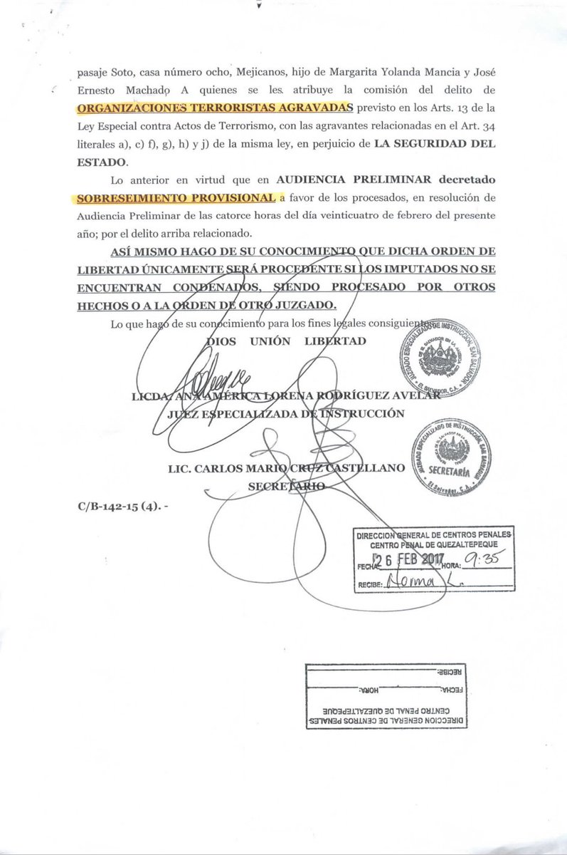 Esta Basura fue liberada en "febrero 2017", con buen maquillaje paseaba sus nalgas ronchosas en San Salvador... Los Gorgojos andan con espuma en el hocico que este gobierno la liberó...pobres pendejos ! ahora entienden la destitución de más de 200 jueces lacras y régimen vigente?