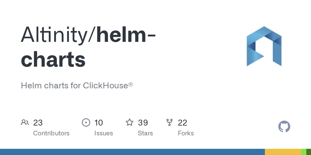 AltinityDB's tweet image. ClickHouse® on #Kubernetes made simple.

Altinity #Helm Charts let you:
• Install &amp;amp; manage the Altinity Operator for #ClickHouse
• Use ready-to-deploy charts for clusters
• Customize configs for storage, resources, &amp;amp; RBAC

Fork it, tune it, scale it! 👉 hubs.la/Q03QrY3-0