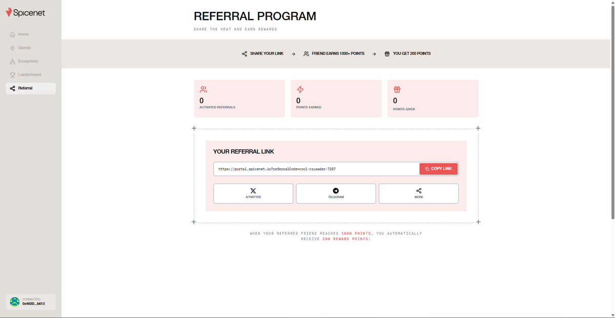 P_JUBA_II's tweet photo. 3- REFERRAL PROGRAM

* Invite your friends using your referral link to boost your points.
→ When your referred friend reaches 1000 points, you automatically receive 200 reward points!

* Check your ranking on the Leaderboard , higher rank = better rewards chances. https://t.co/t03N4o7Oey