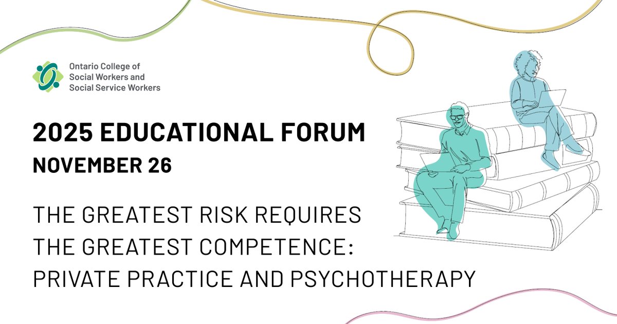 📢 Join us for the College's virtual Educational Forum on Nov 26, 2025!

Gain valuable insights and participate in the panel discussion " The Greatest Risk Requires the Greatest Competence – Private Practice and Psychotherapy."

Register now: 🔗 ow.ly/B8bu50XjL2w