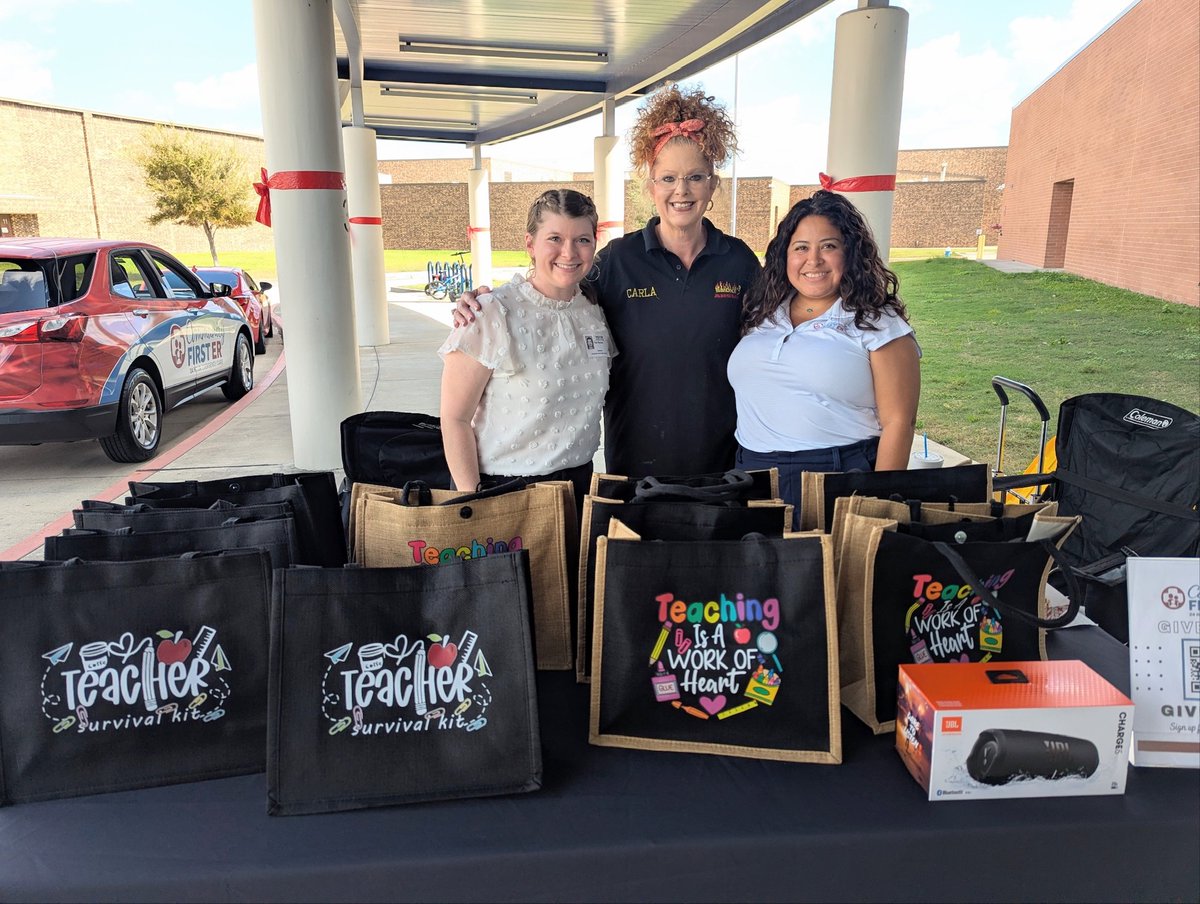 FirstER24's tweet image. We stopped by Carpenter Elementary yesterday to say thank you to the amazing teachers! 🍎✏️ A shoutout goes to Mrs. Goodwin for winning our speaker giveaway!
#communityfirster #deerparktx #dpisd