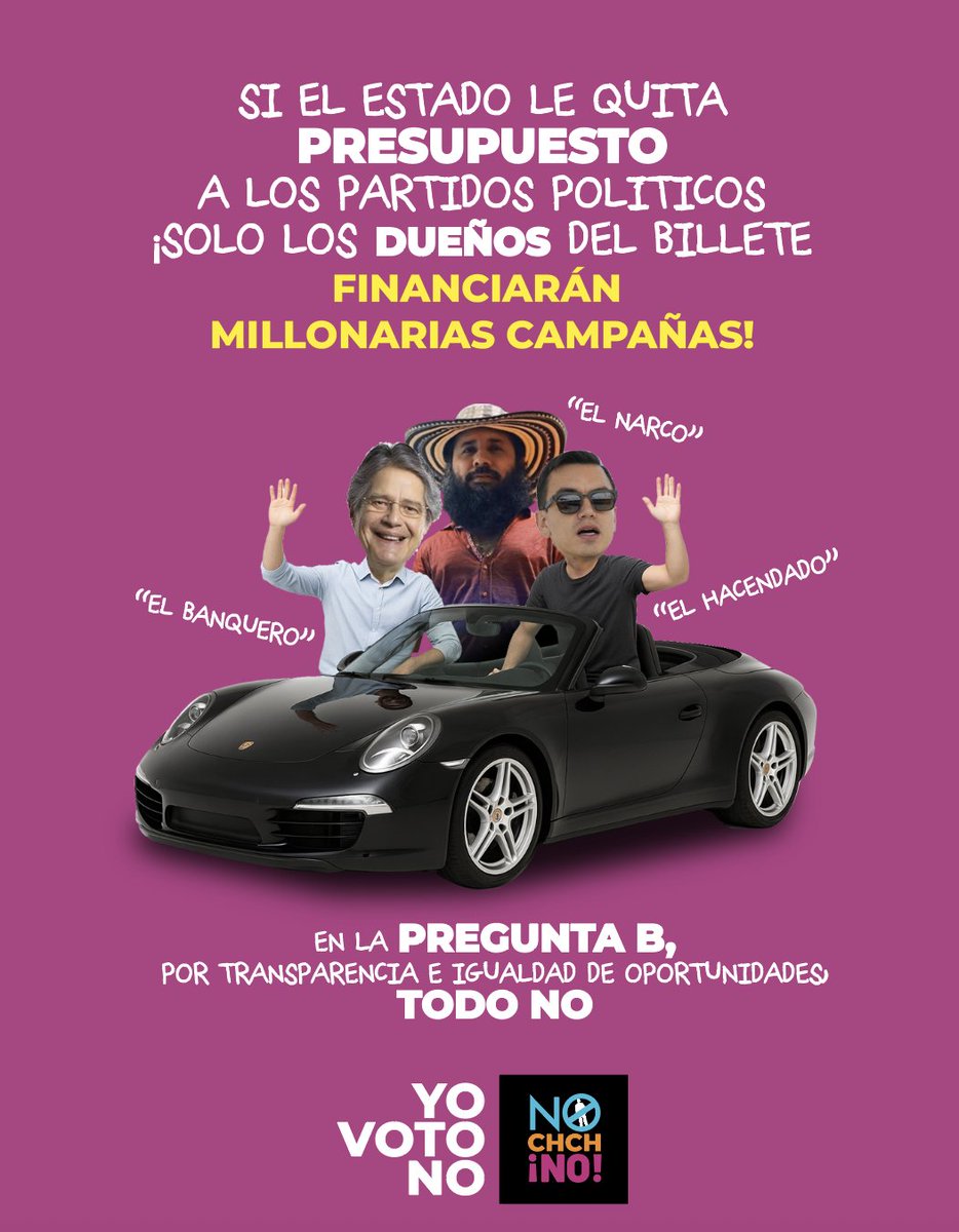La pregunta B del referendum propone quitarle a los partidos políticos el financiamiento para las campañas.

El financiamiento a los partidos permite un acceso equitativo a los recursos para que los ciudadanos comunes puedan ser candidatos en sus listas y competir entre ellos en