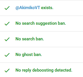 AkimikoVT's tweet image. I have no idea what this means but I am glad I'm not shadowbanned! (I saw someone else do it. :P I have no idea what i'm doing)
