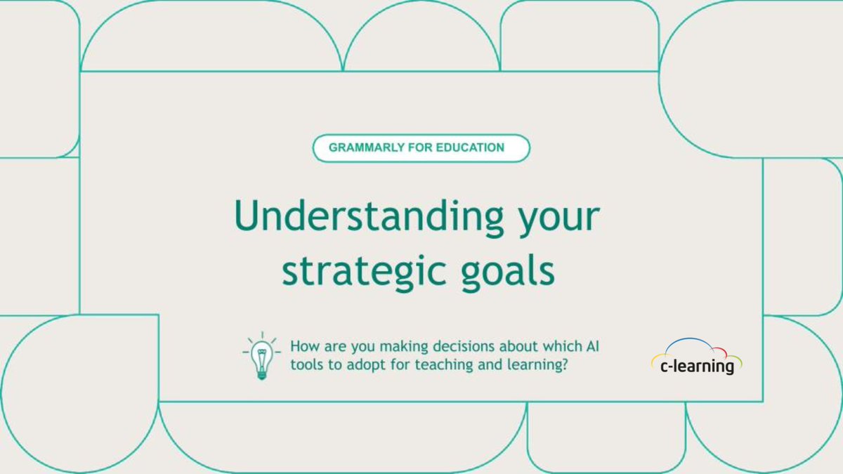 C_learning_net's tweet image. Everyone’s talking about AI — but is it aligned with your strategic goals? 🎯

At C-Learning, we know effective AI adoption starts with clarity.
That’s why #Grammarly for Education helps educators make smarter choices about how AI supports teaching, learning, and communication.…