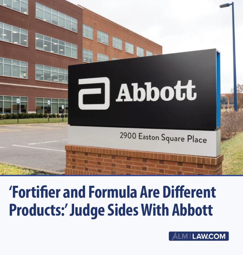ICYMI. U.S. Judge Rebecca R. Pallmeyer in Illinois ruled that the parents of a Louisiana baby could not show that Abbott Laboratories' Similac Special Care 24 formula could be considered defectively designed under the state's products liability law.
law.com/2025/10/27/for…