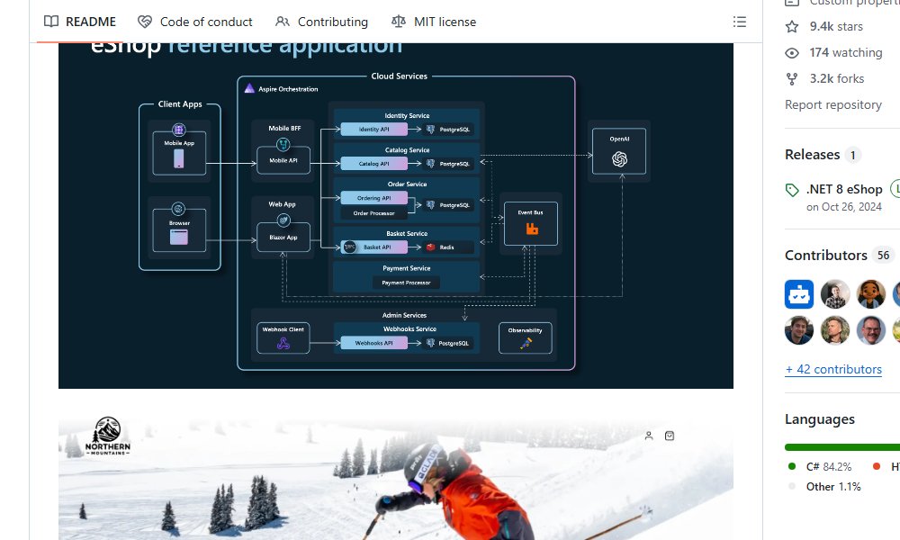 clxymox's tweet image. 💻 eShop
⭐ 9,372 stars
"Découvrez l'eShop .NET Aspire : une référence d'architecture moderne pour votre e-commerce...
#GitHub