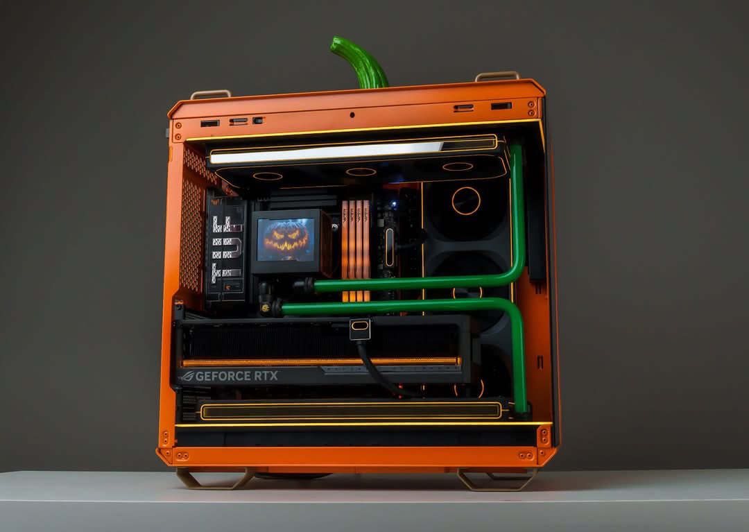 XPCMTeam's tweet image. Halloween season is upon us 🎃 PC build by Timmy Parker 😍🔥@pcwerkz
#custompc #pcmodding #gaming #gamingpc #pcsetup #extremepc #watercooling #watercoolingpc #bitspower #xpcm