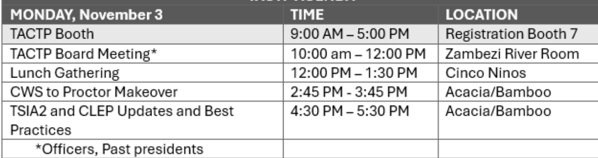 TACTP_info's tweet photo. At #TexasAssessmentConference next week? #HigherEd or #K12, the #TACTP Board has great sessions for you and activities meant to give you a  community to support you! We look forward to meeting all of you in  person! https://t.co/aa9lNaCvhY