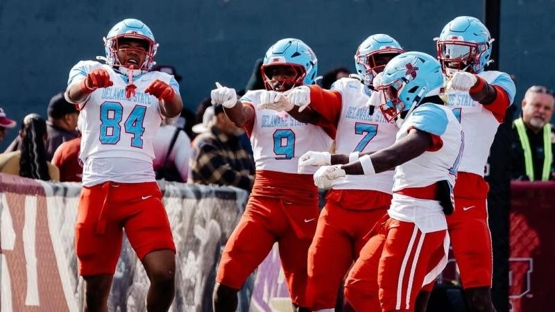 Best uniforms in college football?
<a href="/DelawareStateFB/">Delaware State Football</a> looked sharp in their win this past weekend! <a href="/UNISWAG/">UNISWAG</a> <a href="/CFB_UniWatch/">College Football Uniform Watch</a> #CollegeFootball #FCS #FCSFootball #NCAAFCS
