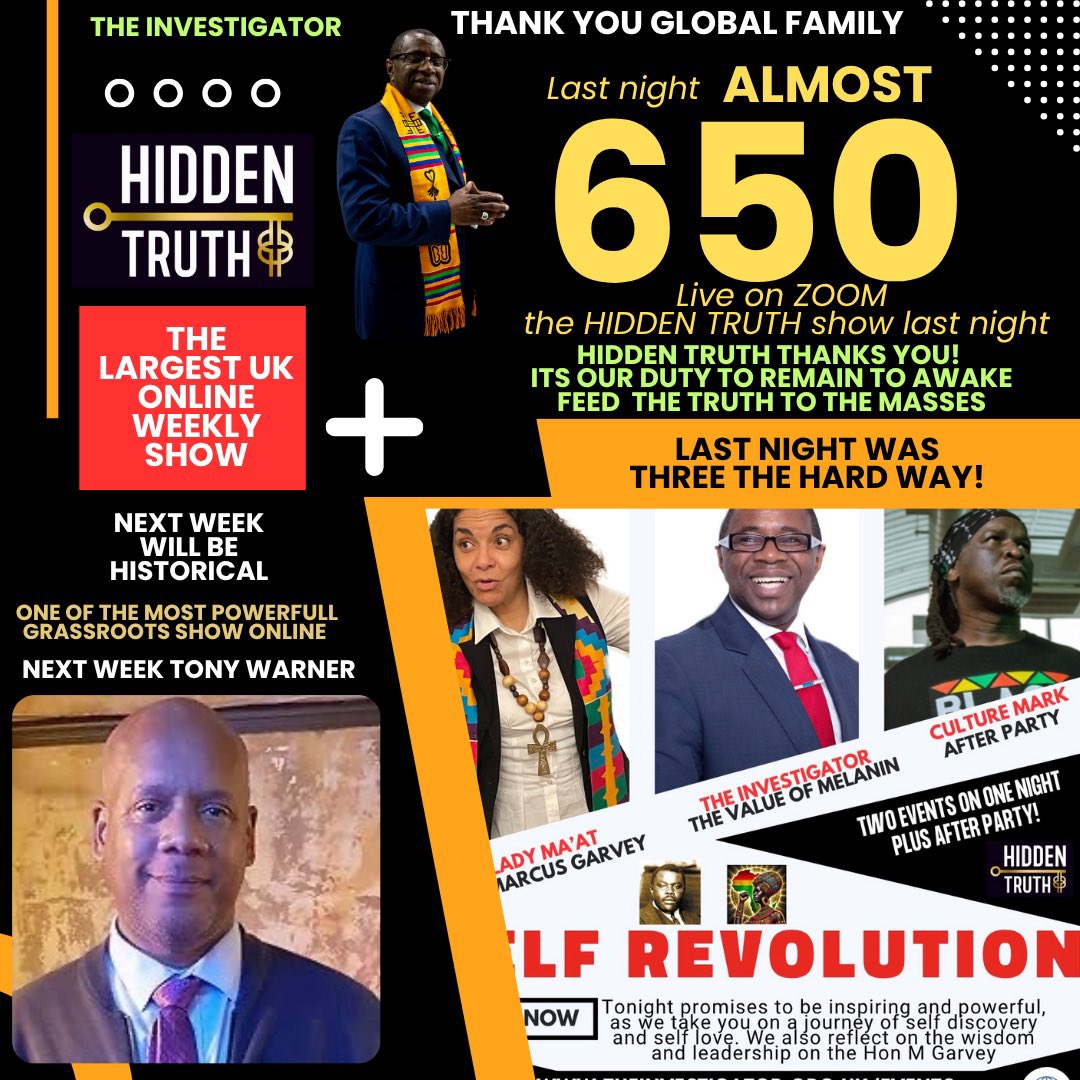 Your feedback:
Absolutely phenomenal show. 
First dr muhammads delivery on  MELANIN was extremely; 
THEN lady ma'at adele's delivery  on  The Most Hon Marcus I. Garvey was absolutely mind blowing