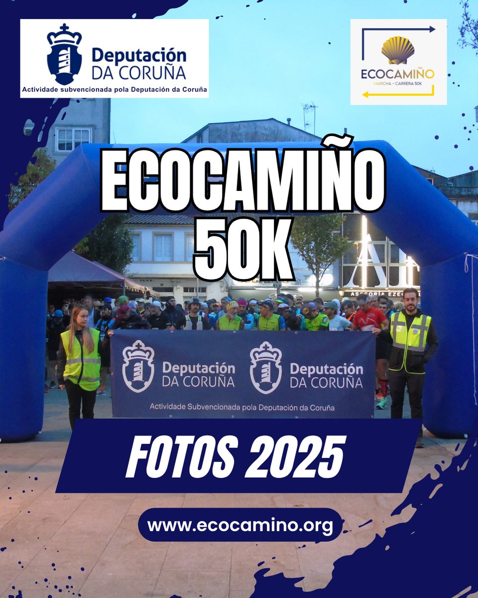 Ya están subidas las fotos de ecocamiño 2025!!📸🏃🏻‍♀️

Para verlas ➡️ ecocamino.org

#ecocamino #ecodeporte #galicia #caminodesantiago #deputaciondacoruña #carrera #deporte