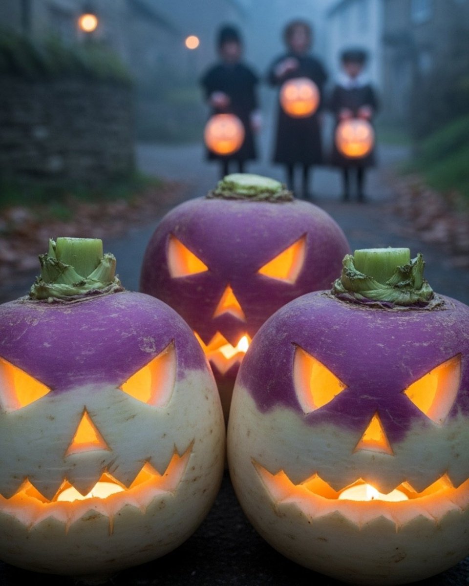 🎃 ¿Sabías que antes de las calabazas, los nabos eran los faroles originales de Halloween en el Reino Unido? 🕯️Esta antigua tradición, que aún se conserva en lugares como Escocia y la Isla de Man, se remonta al festival celta de Samhain. Durante esta celebración, la gente tallaba