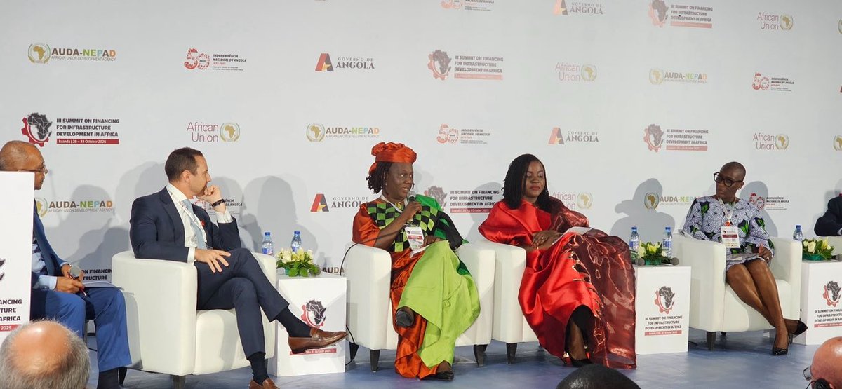 AfCFTA's tweet photo. The AfCFTA Secretariat participated in the 3rd Financing Summit for Africa’s Infrastructure Development, held from 28 to 31 October 2025 in Luanda, Angola. The Secretariat contributed to the session themed “The Lobito Corridor: Driving Africa’s Connectivity, Trade, and Transformation,” where it provided insights on its ongoing work on the corridor approach and underscored how the Lobito Corridor can leverage AfCFTA trade facilitation instruments, including the Single Transit Guarantee Bond and the Electronic Certificate of Origin, to advance regional integration and intra-African trade.