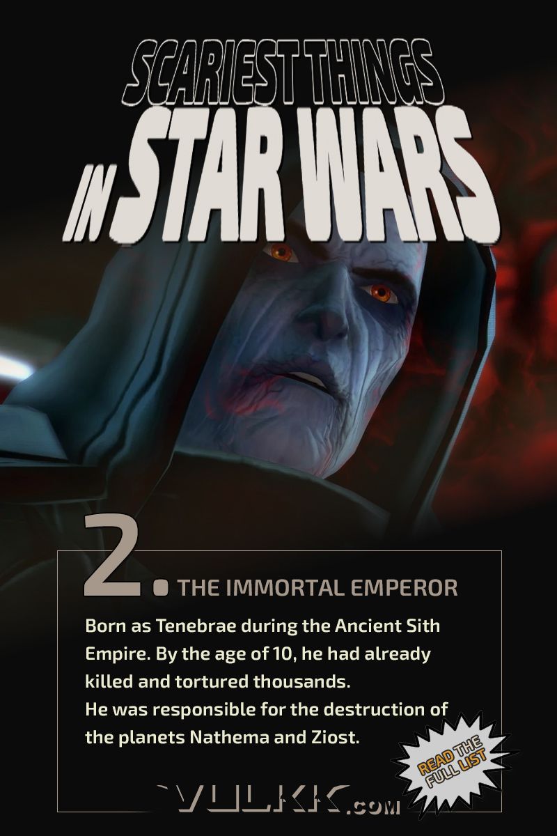 #Halloween is nearly here &amp; the list of scariest #StarWars things is almost complete!

2️⃣ The Immortal Emperor 
The mighty Sith Emperor is known by different names depending on the era. He was responsible for the horrific events on Nathema and Ziost, among many other evil deeds.