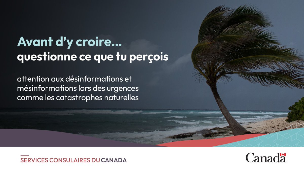 Ouragan #Melissa : des publications sur les médias sociaux peuvent présenter des images générées par l’IA ou d’événements passés peuvent être présentées comme actuelles. Fiez-vous toujours à des sources officielles pour obtenir des informations fiables. voyage.gc.ca/voyager/averti…