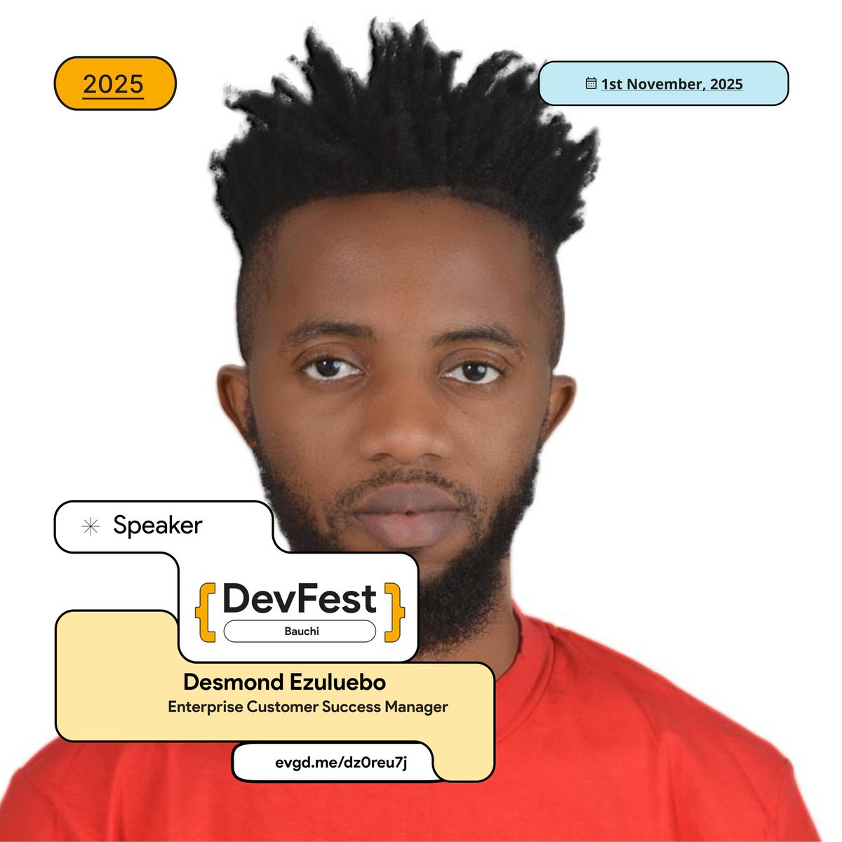gdgbauchi's tweet photo. We're thrilled to have Desmond Ezuluebo speaking at #DevFestBauchi 2025!
Desmond is an Enterprise Customer Success Manager who specializes in managing global partnerships and aligning technical support with customer needs. Get ready for an insightful session!
#DevFest #Bauchi https://t.co/qRnSYKR3uL