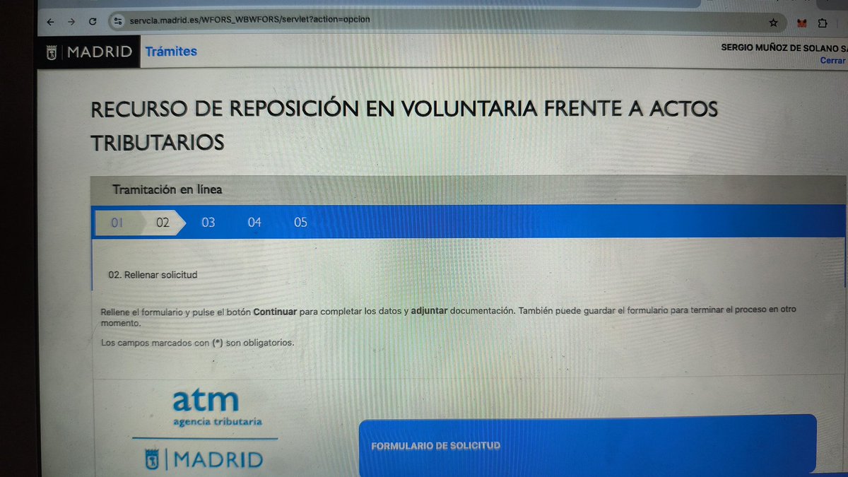SergioMdS5's tweet photo. @VOX_AytoMadrid Como se hace? Es aquí, rellenando lo datos que piden y luego abajo añadiendo el documento como "escrito de alegaciones" https://t.co/qapheC0L7g