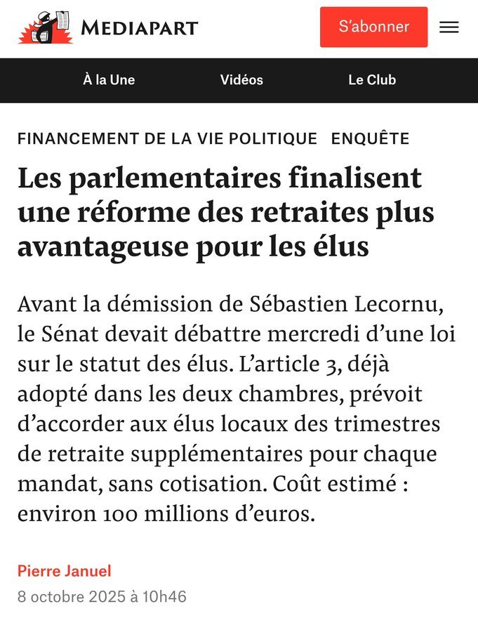 <a href="/CharretChristo1/">Charret Christophe</a> Nos élus ces arrivistes opportunistes qui décident pour nous et qui n'ont jamais travaillé dans le privé mais s'arrangent bien entre eux pour gagner toujours plus... #NicolasQuiPaie