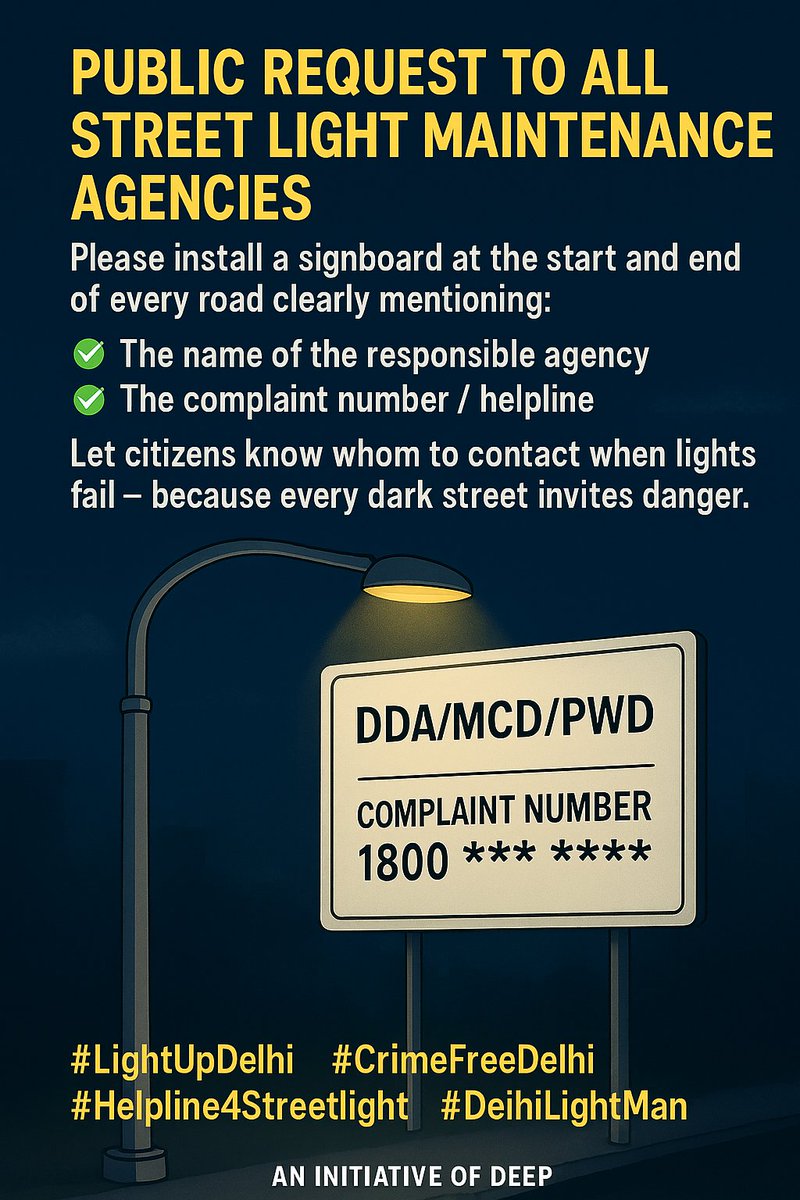We are demanding  #Helpline4Streetlight <a href="/nitin_gadkari/">Nitin Gadkari</a> <a href="/official_dda/">Delhi Development Authority</a> <a href="/DelhiPwd/">PWD Delhi</a> <a href="/MCD_Delhi/">Municipal Corporation of Delhi</a> <a href="/gupta_rekha/">Rekha Gupta</a> <a href="/LtGovDelhi/">LG Delhi</a> @RajNiwasDelhi <a href="/CMODelhi/">CMO Delhi</a> <a href="/GreaterNoidaW/">Greater Noida West</a> <a href="/LightUpDelhi/">TEAM DEEP</a> <a href="/Medhareports/">Medha Yadav</a> <a href="/tripdev/">Devendra Tripathi | Journalist | WeatherMan</a> <a href="/reechasingh1/">Reecha Singh</a> <a href="/Nikhil66043872/">Nikhil</a> <a href="/HMOIndia/">गृहमंत्री कार्यालय, HMO India</a> <a href="/PMOIndia/">PMO India</a> <a href="/DARPG_GoI/">DARPG 🇮🇳</a> <a href="/BJP4Delhi/">BJP Delhi</a> <a href="/ajeetbharti/">Ajeet Bharti</a>