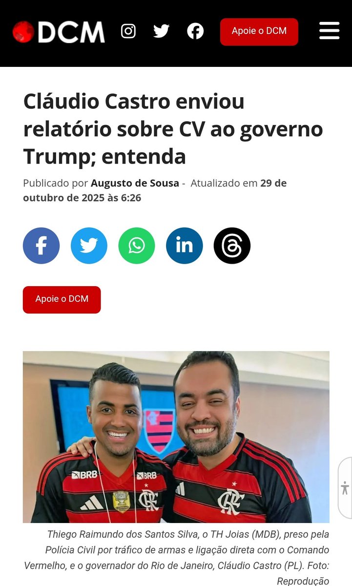CLÁUDIO CASTRO CRIMINOSO 
👉O Rio não precisa de interferência externa.
Precisa de liderança, transparência e coragem para enfrentar o crime com inteligência, e não com espetáculo político.