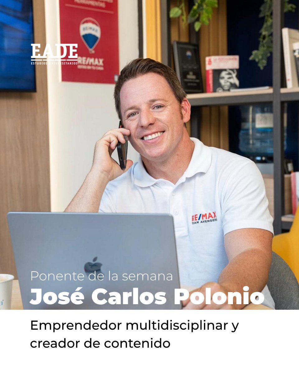 Nueva charla confirmada para nuestro
alumnado de #ADE. El 10 de noviembre nos visita José Carlos Polonio; emprendedor, creador de contenido y fundador de varios negocios vinculados al diseño, la impresión digital y el sector inmobiliario.
Una experiencia de aprendizaje directa.