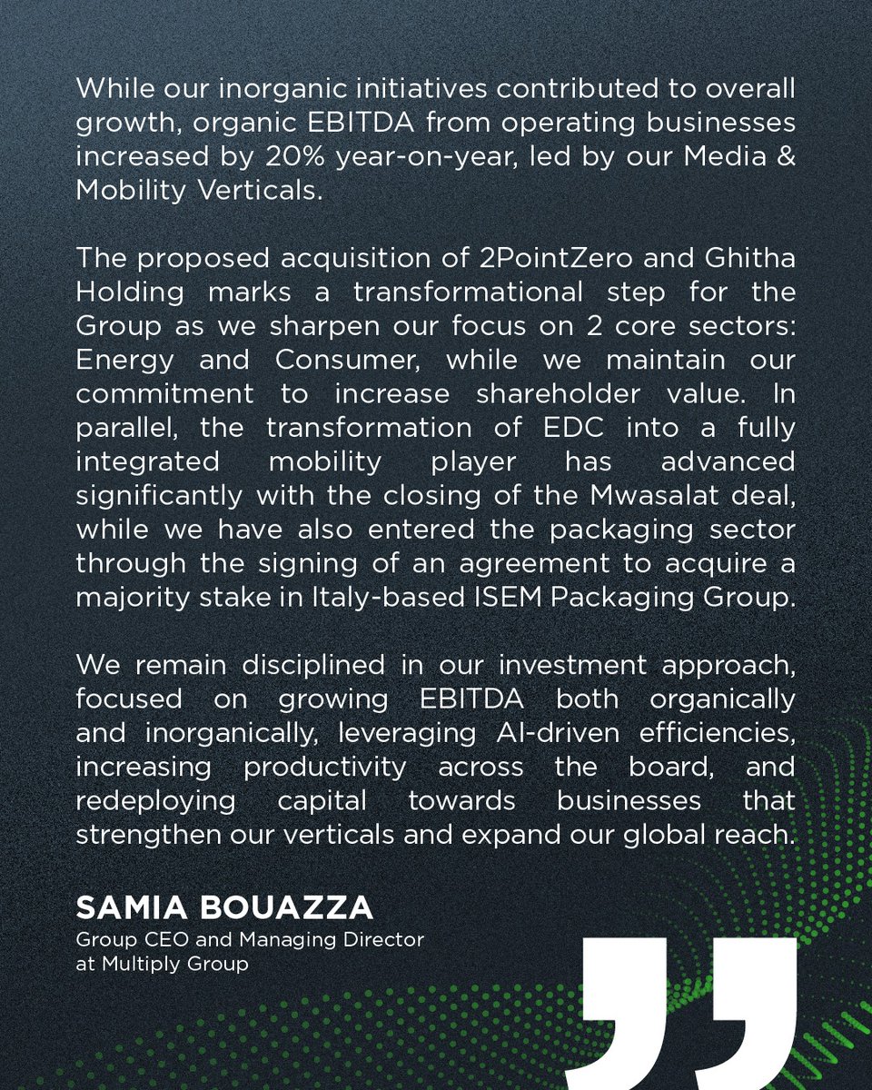 Our Group CEO and Managing Director, Samia Bouazza, on the Group's Q3 results for 2025.
#MultiplyGroup #Q3Results #QuarterResults #Financial #UAE #InAbuDhabi #AbuDhabi
