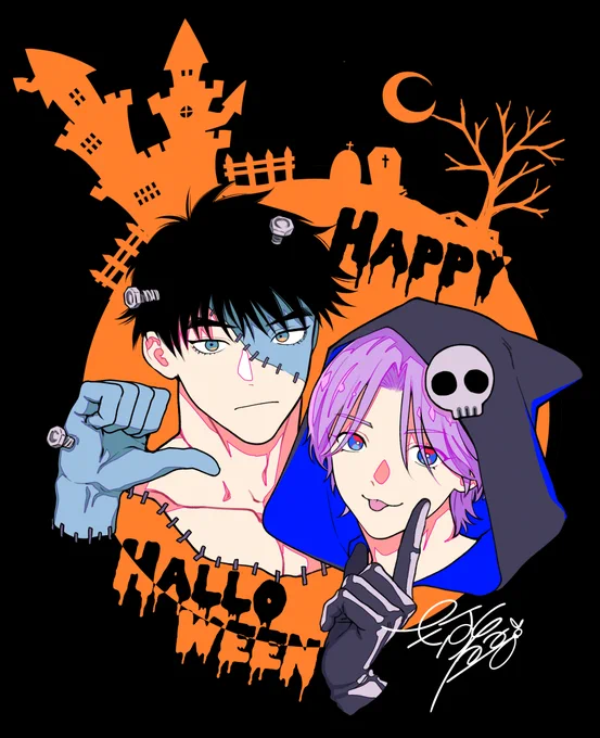 •┈┈┈••✦✦••┈┈┈• ℍ𝕒𝕡𝕡𝕪 ℍ𝕒𝕝𝕝𝕠𝕨𝕖𝕖𝕟 •┈┈┈••✦✦••┈┈┈• #創作BL #アンチ・ダイナミクス!