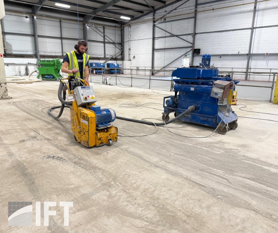 integflooring's tweet photo. IFT was appointed by South Lanarkshire Council to undertake a major flooring refurb at the Blantyre Fleet Depot. We carried out full prep of the existing floor, including the removal of historic coatings &amp; #screeds, with a phased installation of 3,730 sqm of @Sika  Ucrete UD 200. https://t.co/Yb4vMfkXNS