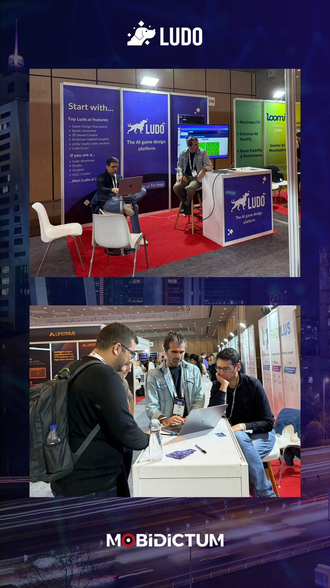 Ludo exhibited at the Mobidictum Conference in Istanbul! 🇹🇷

Great to share our latest updates and connect with game industry professionals worldwide.

Thanks to everyone who stopped by and to Mobidictum for an amazing event!

#LudoAI #GameDev #AI #IndieDev