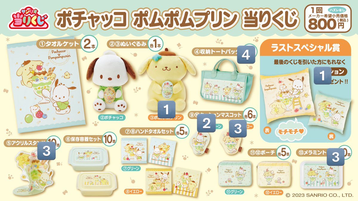 yu__0409__'s tweet photo. サンリオ　ポチャッコ　ポムポムプリン　くじ　当りくじ　交換　買取　譲渡
譲　画像の物
求　他くじ未所持の物(キャラ問わず)or
上位賞→1800円
トートバッグ→800円
下位賞→500円
上位賞は下位賞1点抱き合わせの計2点からお譲り可能
大阪、奈良手渡しor郵送 https://t.co/wOSqODzhvm