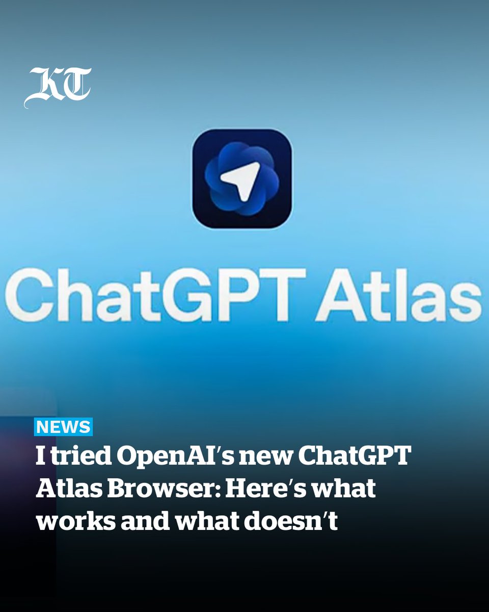 khaleejtimes's tweet image. #ChatGPTAtlas promises to be your all-in-one #AI browsing companion. 

After a few days of testing, here’s why I’m intrigued but not entirely sold, writes Husain Rizvi. 

khaleejtimes.com/reviews/tech-r…