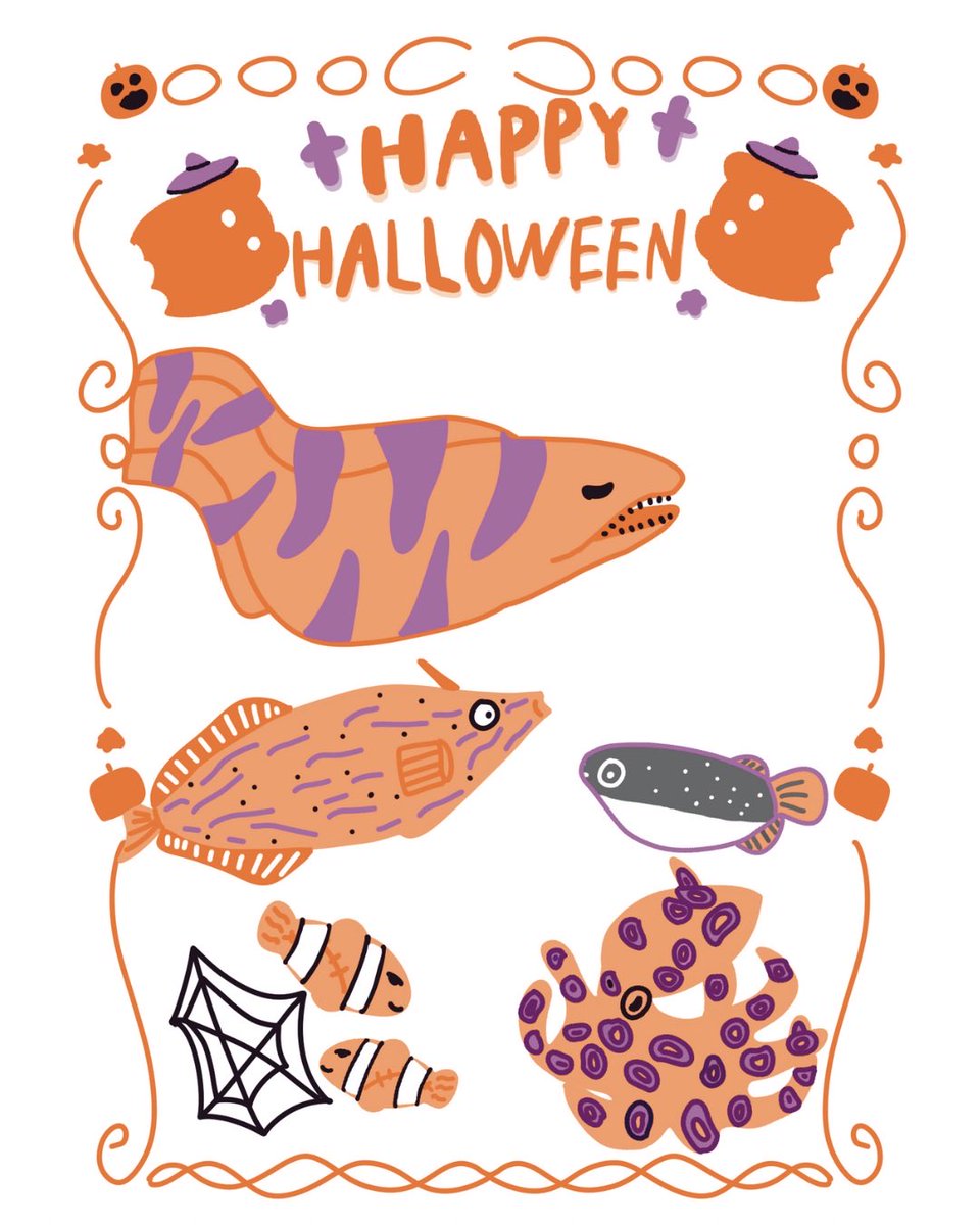 umi_lovedrawing's tweet photo. もうすぐハロウィン🎃👻

#イラスト
#イラストレーター
#ipadprocreate 
#ハロウィン
#おさかな部
#魚 https://t.co/JXtklEO15L