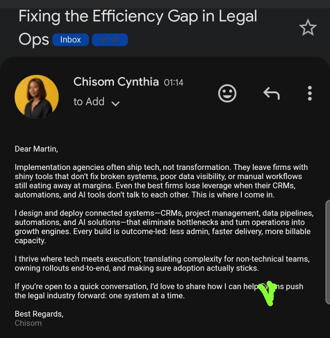 Chisomrr's tweet image. Jesus, Jesus 😭😭

After so many trial and errors I got a freaking response to my cold email ON THE SAME DAY. All thanks to @omoalhajaabiola&apos;s cold email course

This guy is the real deal...pls pay for that course...it&apos;s very much worth it I promise you 😭😭