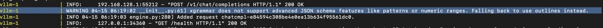 rasdani_'s tweet image. did you know that vLLM silently falls back to outlines when xgrammar fails?