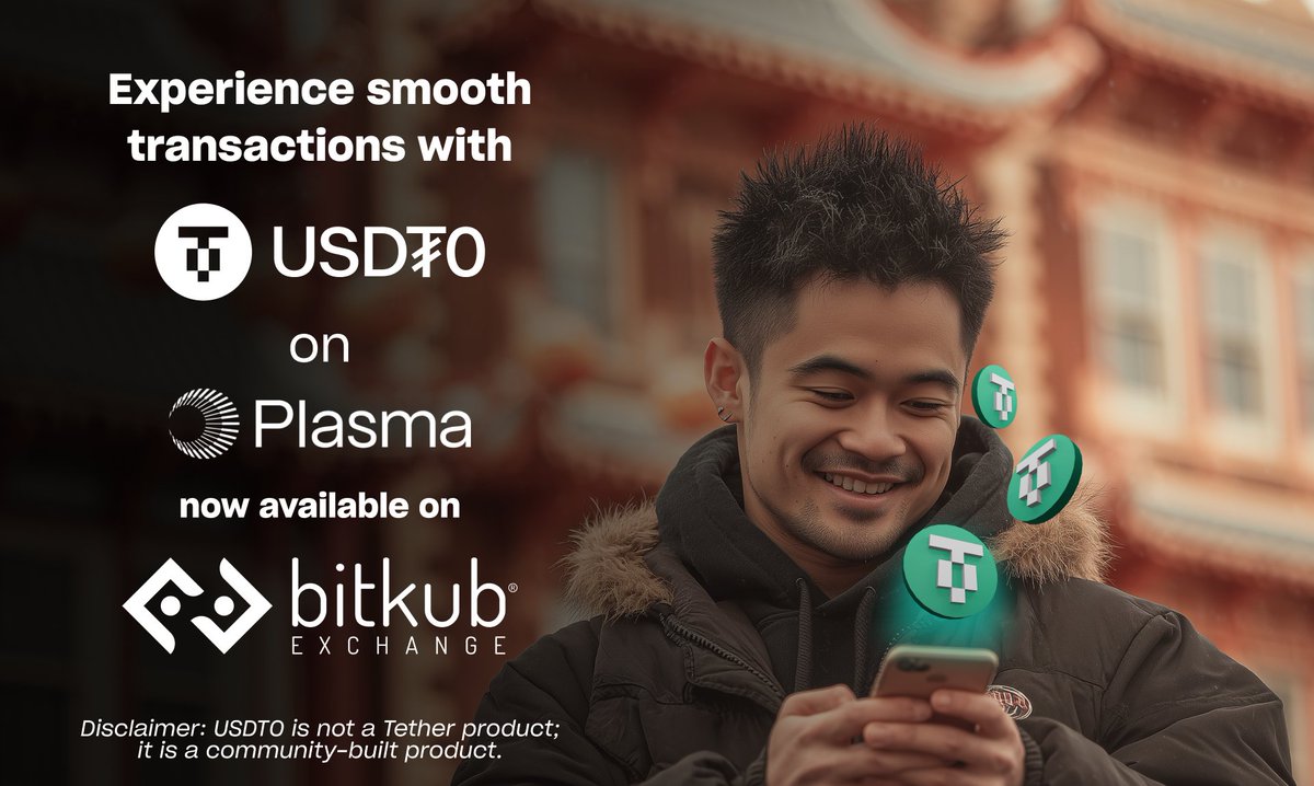 Tether_APAC's tweet image. USD₮0 on @PlasmaFDN is now live on @BitkubOfficial