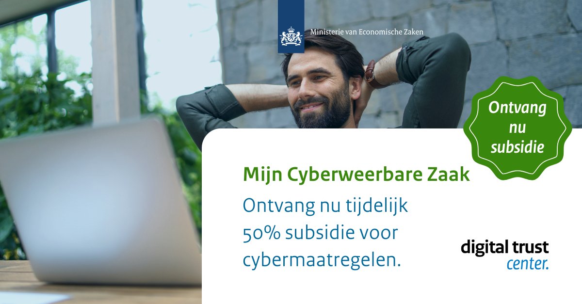 Laatste 3 dagen: 50% subsidie voor je cyberweerbaarheid!

Schakel vandaag de hulp van een IT-dienstverlener in en zorg ervoor dat je bedrijf goed voorbereid is. Tot vrijdag 31 oktober 2025 kun je subsidie krijgen voor cybermaatregelen.

Meer informatie ⤵️

digitaltrustcenter.nl/subsidieregeli…