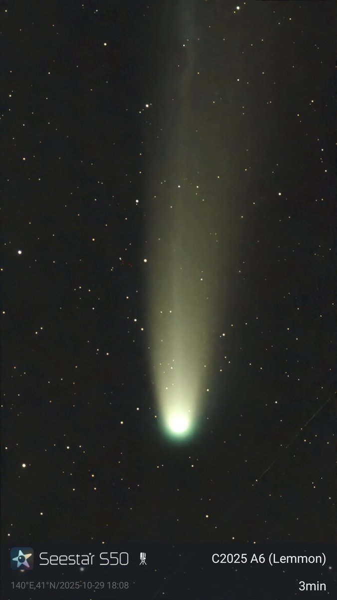 takku2's tweet image. 今日夕方、ちょっと晴れていたのでレモン彗星とスワン彗星。
#レモン彗星 #スワン彗星 #c2025a6lemmon #c2025r2swan #乙部町 #北海道 #seestar #はこだて天文宇宙クラブ