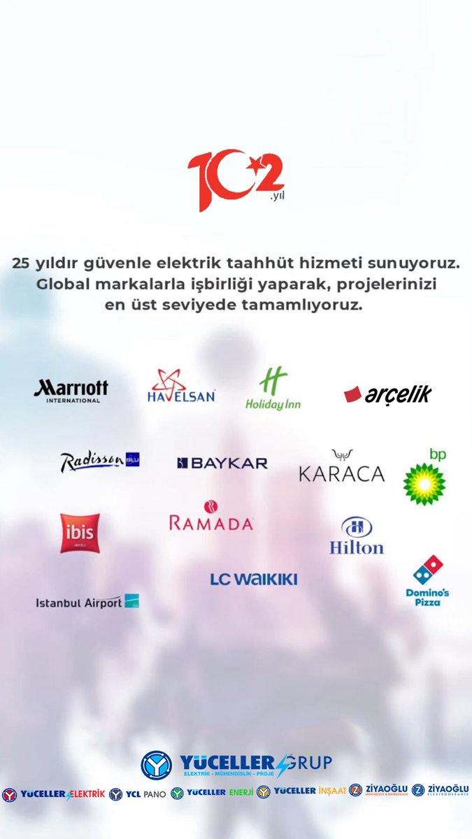 CUMHURİYETİMİZİN 102. YILINI VE ŞİRKETİMİZİN 25. YILINI KUTLAMAKTAN Mutluluk duyuyoruz.🇹🇷

Cumhuriyetimizin 102. yılında, gelişen ülkemizin değerlerinden olabilmek adına ilk günkü azimle çalışmaya devam ediyoruz.🇹🇷

#CumhuriyetBayramı #102Yıl #YücellerGrup #ElektrikTaahhüt #25yıl