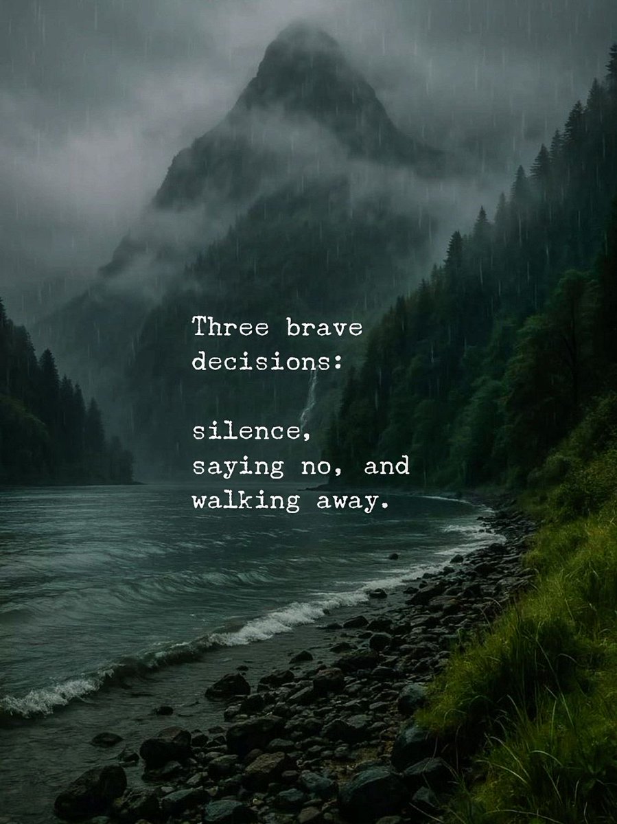 Three brave decisions:
Silence , Saying No and walking away.