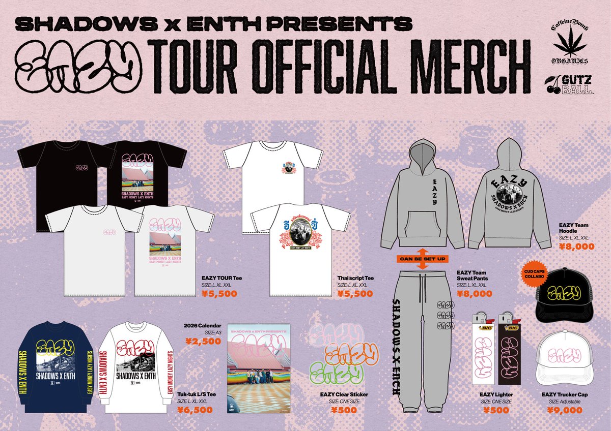 info】 SHADOWS x ENTH Presents. -EAZY- グッズラインナップ公開