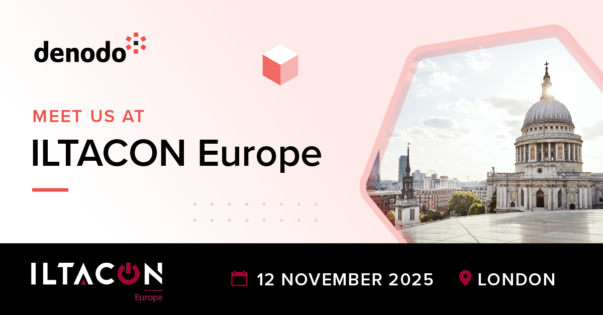 denodo's tweet image. ⚖️ #Denodo is proud to be a Premium Sponsor of #ILTACONEurope 2025 in London, UK on 12 November! 

Discover how Denodo’s #LogicalDataManagement empowers legal firms to make smarter, #DataDriven decisions.

👉 Learn more: okt.to/Octj7a

@ILTANet #LegalTech #ILTA