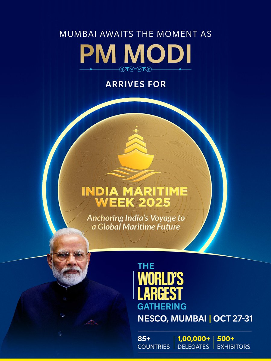 #PMatIMW2025
#IndiaMaritimeWeek2025 <a href="/imw_gov/">India Maritime Week 2025</a>