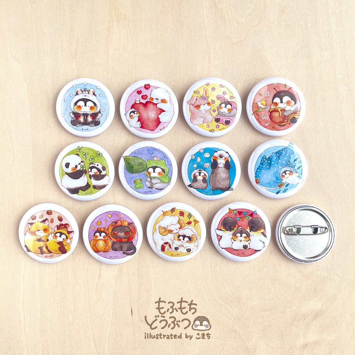 桃豆こまもち 缶バッジ 桃豆こまもち 直筆サイン入り缶バッジ ブレン