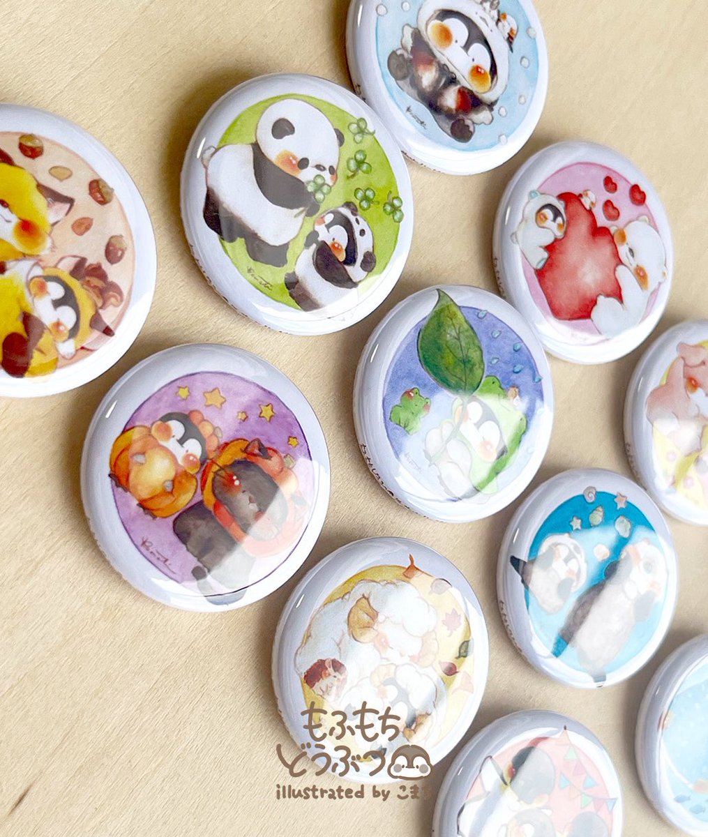 桃豆こまもち 缶バッジ こまち 🎨もふもちどうぶつ🐧 on X
