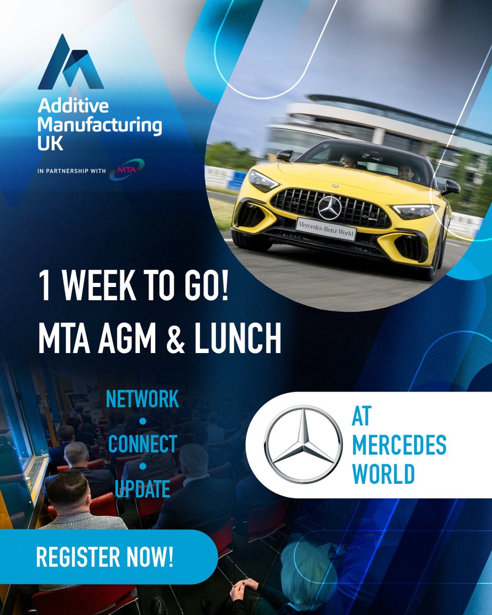 🚨 1 Week to Go!

We’re excited to welcome Jon Meyer, the CEO of APWORKS as our main speaker for this year 🎤

📅 Tuesday 4th November 2025 📍
Mercedes-Benz World, Brooklands Drive, Weybridge, KT13 0SL 
🔗 ow.ly/M5vG50XjB9p

#AdditiveManufacturing #AMUK #UKMFG #Innovation