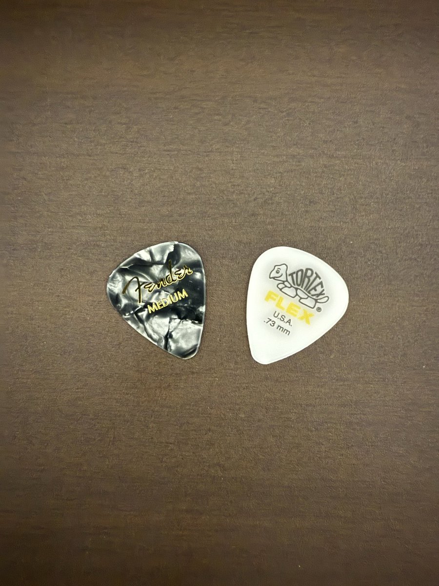 Isolation_1115_'s tweet photo. ウブさんと戸高さんのシグネチャーピック！色々ピック試したけど結局右の���真の硬さミディアム位のティアドロップが使いやすい！小さいとバッキングで指にあったっちゃうし大きいと握りにくいし、
まずは腕を上げろって感じだけど笑 https://t.co/4GLxaF5Jaj