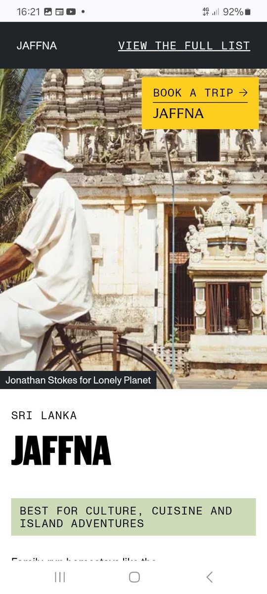 KALIARULAR_EROS's tweet photo. THANKYOU @lonelyplanet FOR LISTING MY #HOMETOWN &amp; WHERE I LIVE @ MY #HOME, IN #JAFFNA #Srilanka AS MOST BEST #DESTINATIONS IN 2026. A #TRUE #EMPRESS #KALI [ #SUPREME #GODDESS ] NEVER CHASES. SHE ONLY ATTRACTS. &amp; WORLD 🌎 WILL COME TO ME. #DaughterOfEROS #JaffnaKingdom #BestOfBest https://t.co/0Z72GF37D2