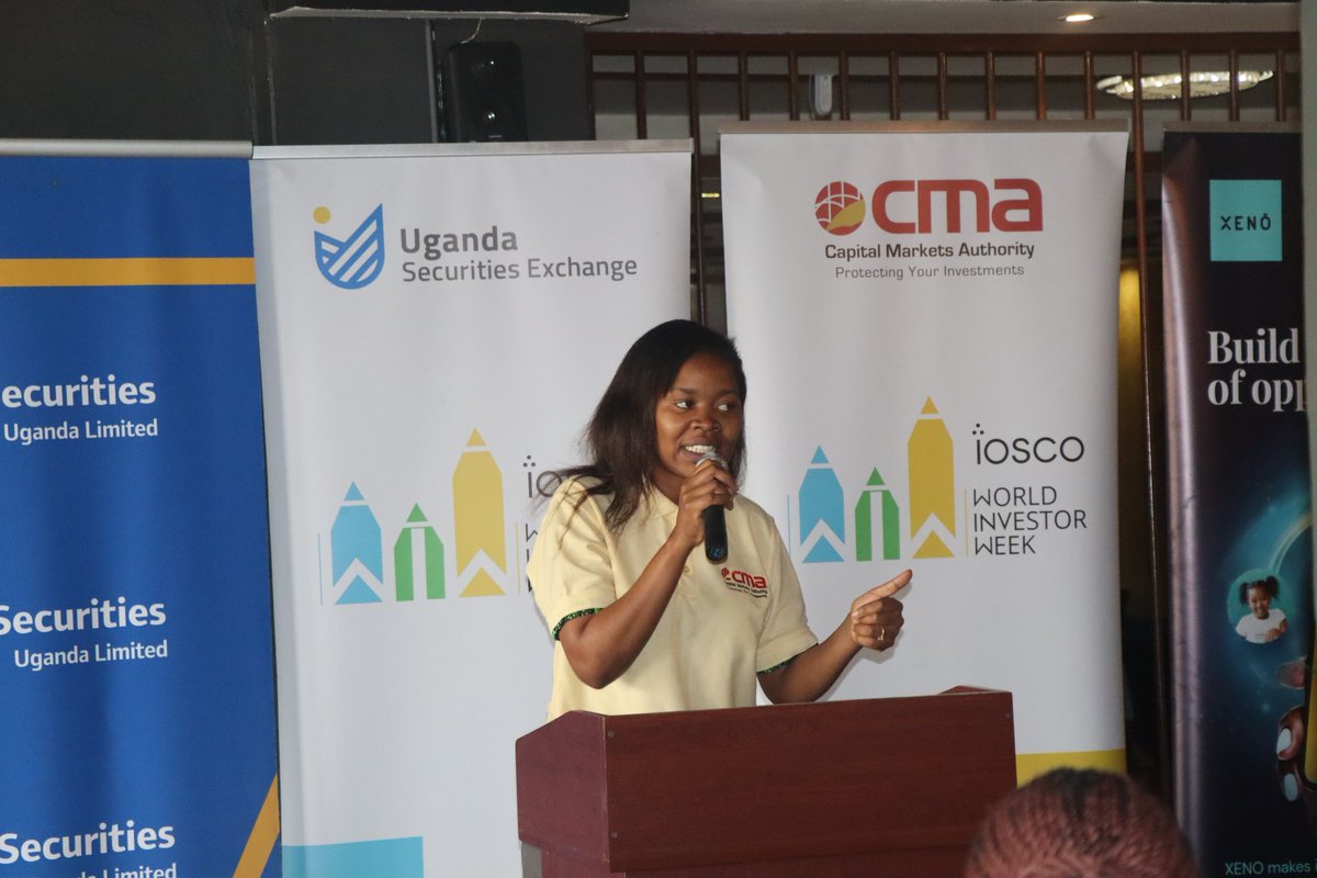 CmaUganda's tweet photo. Happening Now!

The Capital Markets Authority (CMA) is participating in a two-day Investor Roadshow and educational sessions in downtown Kampala, engaging traders mobilized by KACITA Uganda on investment opportunities in Uganda’s capital markets.

During the engagement, CMA’s PR Manager, Lyn Tukei, cautioned the public against investment fraud, urging Ugandans to invest only through licensed firms and professionals approved by the Authority. She reaffirmed CMA’s strong mandate to protect investors and promote a fair and transparent market.

Several capital markets intermediaries; including @USEUganda, @SbgSecuritiesug,  Xeno, and Britam, are exhibiting and sharing practical insights on unit trusts and other investment products to help traders grow and diversify their wealth.

#WorldInvestorWeek2025
#InvestorRoadshow
#InvestWisely #CapitalMarkets